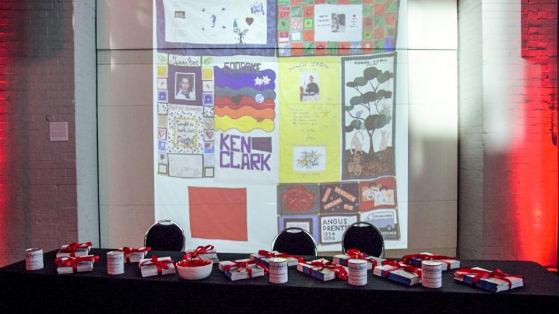 Photo of the Australian AIDS memorial quilt
