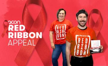 Red ribbon appeal ACON event poster
