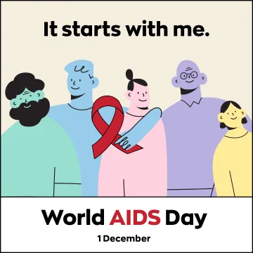 World AIDS Day social tile (1080px x 1080px)